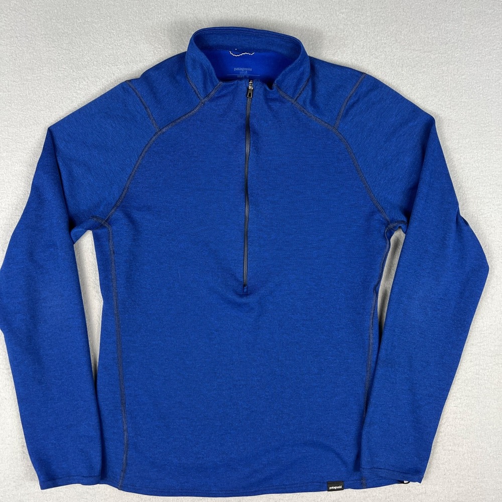 Patagonia 1/2 Zip‎ Pullover Mens Medium Blue Long Sleeve Performance Base Layer